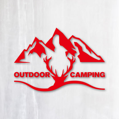 アウトドア キャンピング《OUTDOOR CAMPING》カッティングステッカー レッド