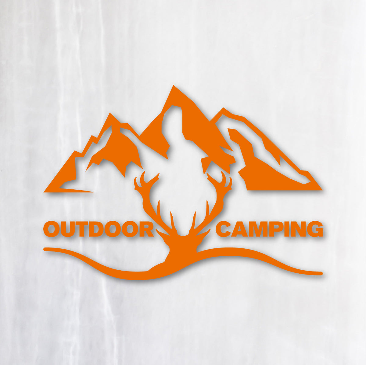 アウトドア キャンピング《OUTDOOR CAMPING》カッティングステッカー オレンジ