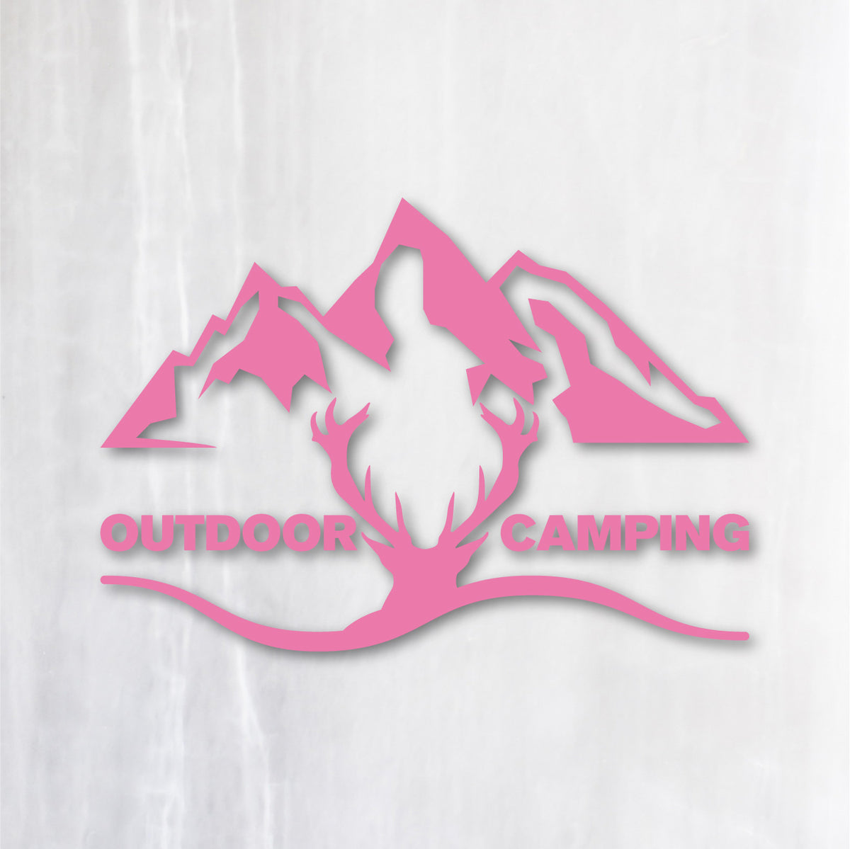 アウトドア キャンピング《OUTDOOR CAMPING》カッティングステッカー ピンク