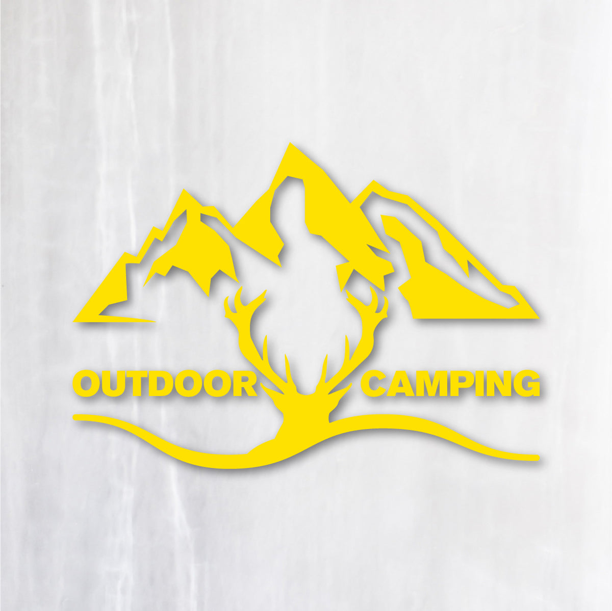 アウトドア キャンピング《OUTDOOR CAMPING》カッティングステッカー イエロー