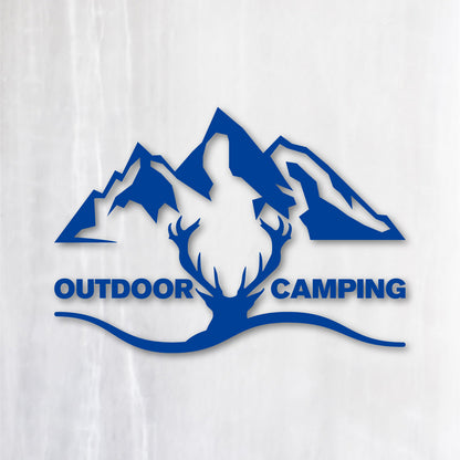 アウトドア キャンピング《OUTDOOR CAMPING》カッティングステッカー ブルー