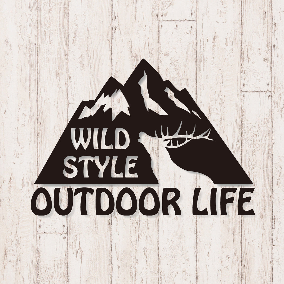 アウトドアライフ《OUTDOOR LIFE》カッティングステッカー ブラック