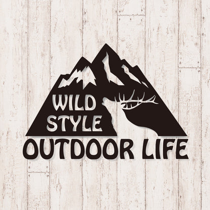 アウトドアライフ《OUTDOOR LIFE》カッティングステッカー ブラック