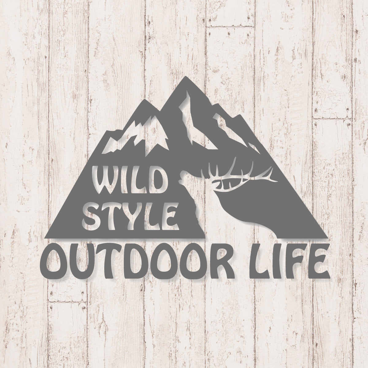 アウトドアライフ《OUTDOOR LIFE》カッティングステッカー グレー