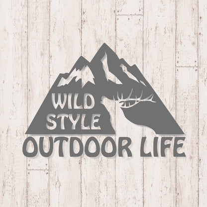 アウトドアライフ《OUTDOOR LIFE》カッティングステッカー グレー
