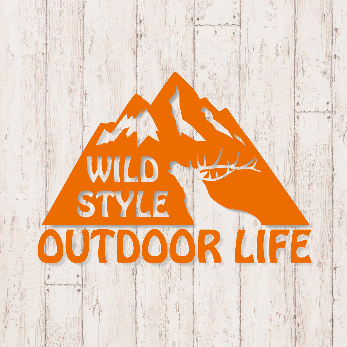 アウトドアライフ《OUTDOOR LIFE》カッティングステッカー オレンジ