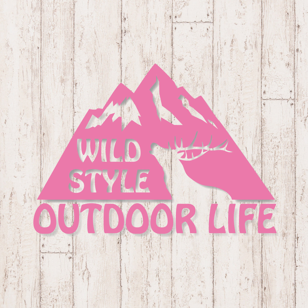 アウトドアライフ《OUTDOOR LIFE》カッティングステッカー ピンク