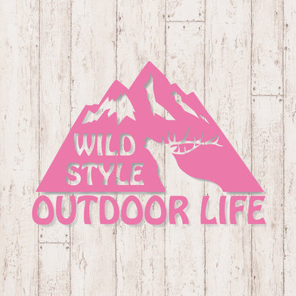アウトドアライフ《OUTDOOR LIFE》カッティングステッカー ピンク