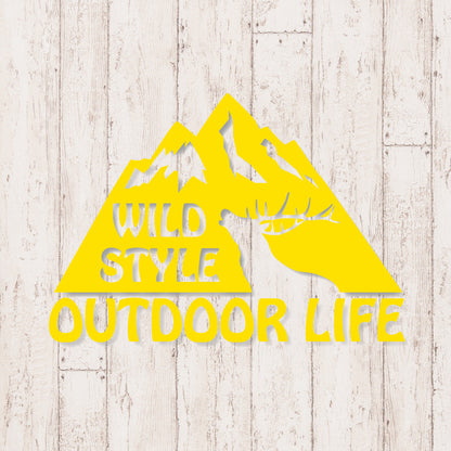 アウトドアライフ《OUTDOOR LIFE》カッティングステッカー イエロー