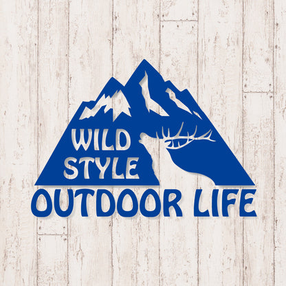 アウトドアライフ《OUTDOOR LIFE》カッティングステッカー ブルー