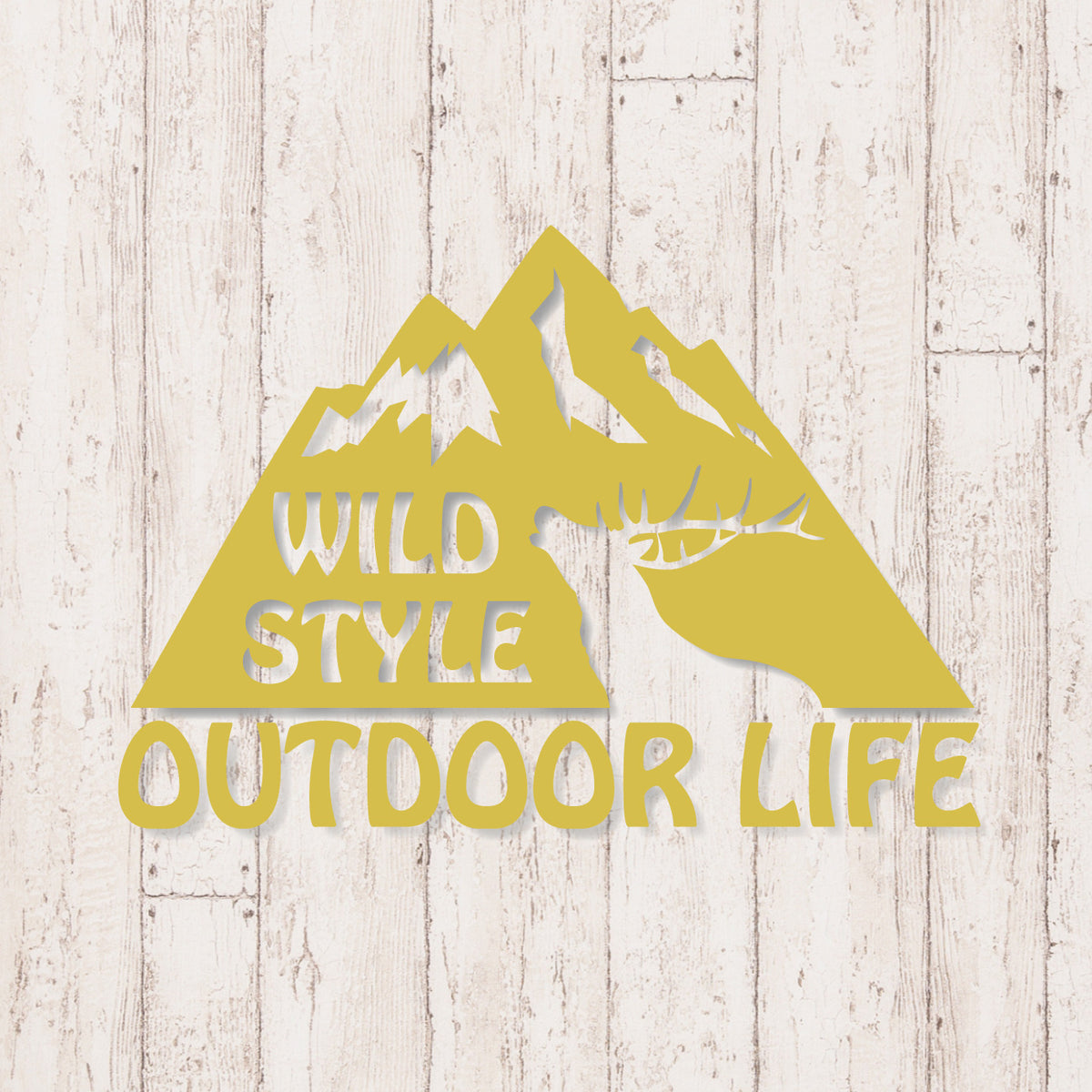 アウトドアライフ《OUTDOOR LIFE》カッティングステッカー キャメル