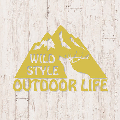アウトドアライフ《OUTDOOR LIFE》カッティングステッカー キャメル