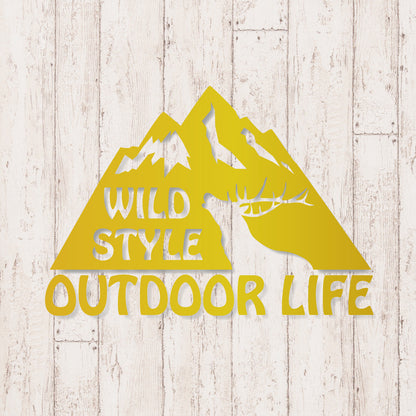 アウトドアライフ《OUTDOOR LIFE》カッティングステッカー ゴールド