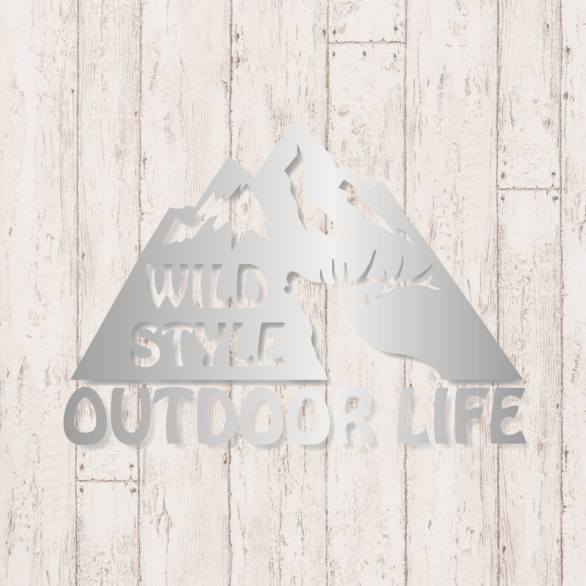 アウトドアライフ《OUTDOOR LIFE》カッティングステッカー シルバー