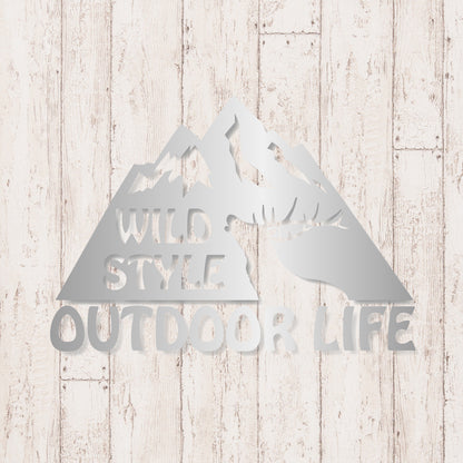 アウトドアライフ《OUTDOOR LIFE》カッティングステッカー シルバー