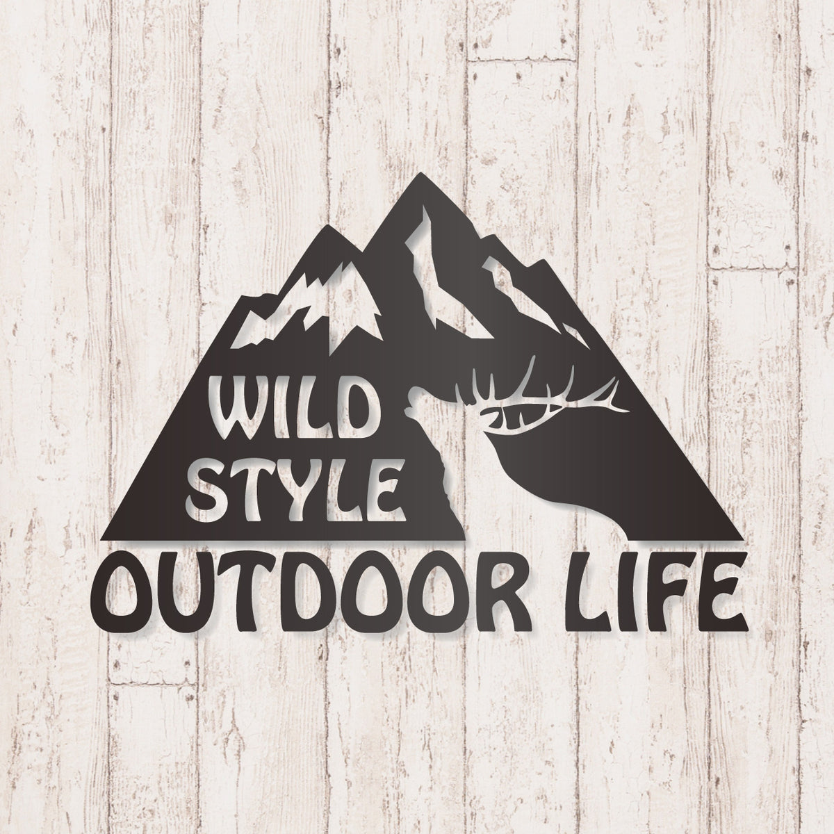 アウトドアライフ《OUTDOOR LIFE》カッティングステッカー ガンメタリック