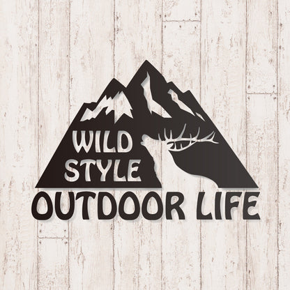 アウトドアライフ《OUTDOOR LIFE》カッティングステッカー つや消しブラック