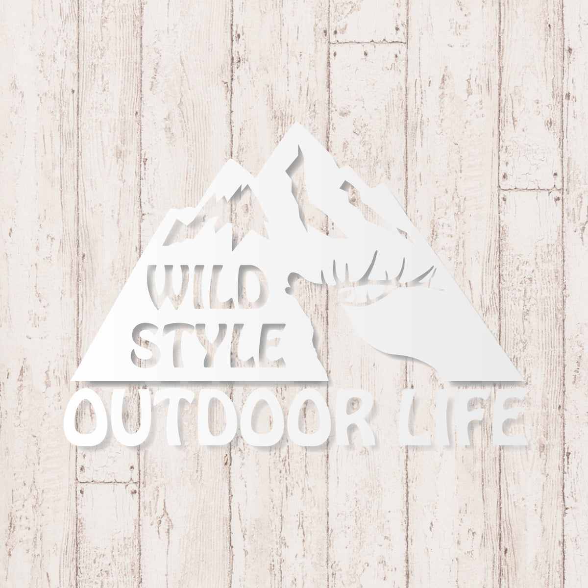 アウトドアライフ《OUTDOOR LIFE》カッティングステッカー つや消しホワイト