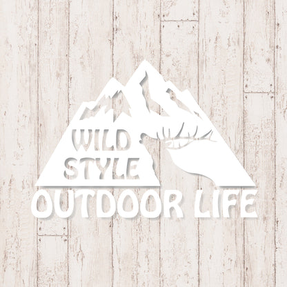 アウトドアライフ《OUTDOOR LIFE》カッティングステッカー ホワイト
