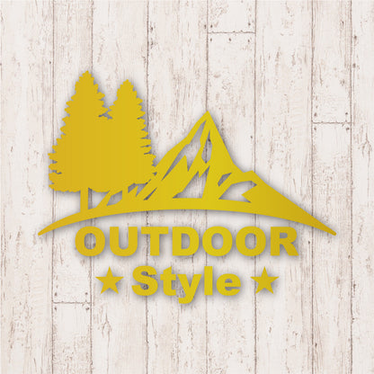 アウトドア スタイル《OUTDOOR STYLE》カッティングステッカー ゴールド