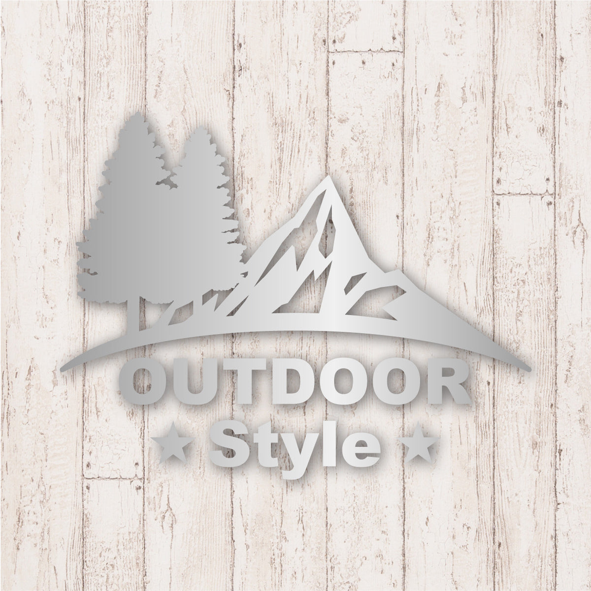 アウトドア スタイル《OUTDOOR STYLE》カッティングステッカー シルバー