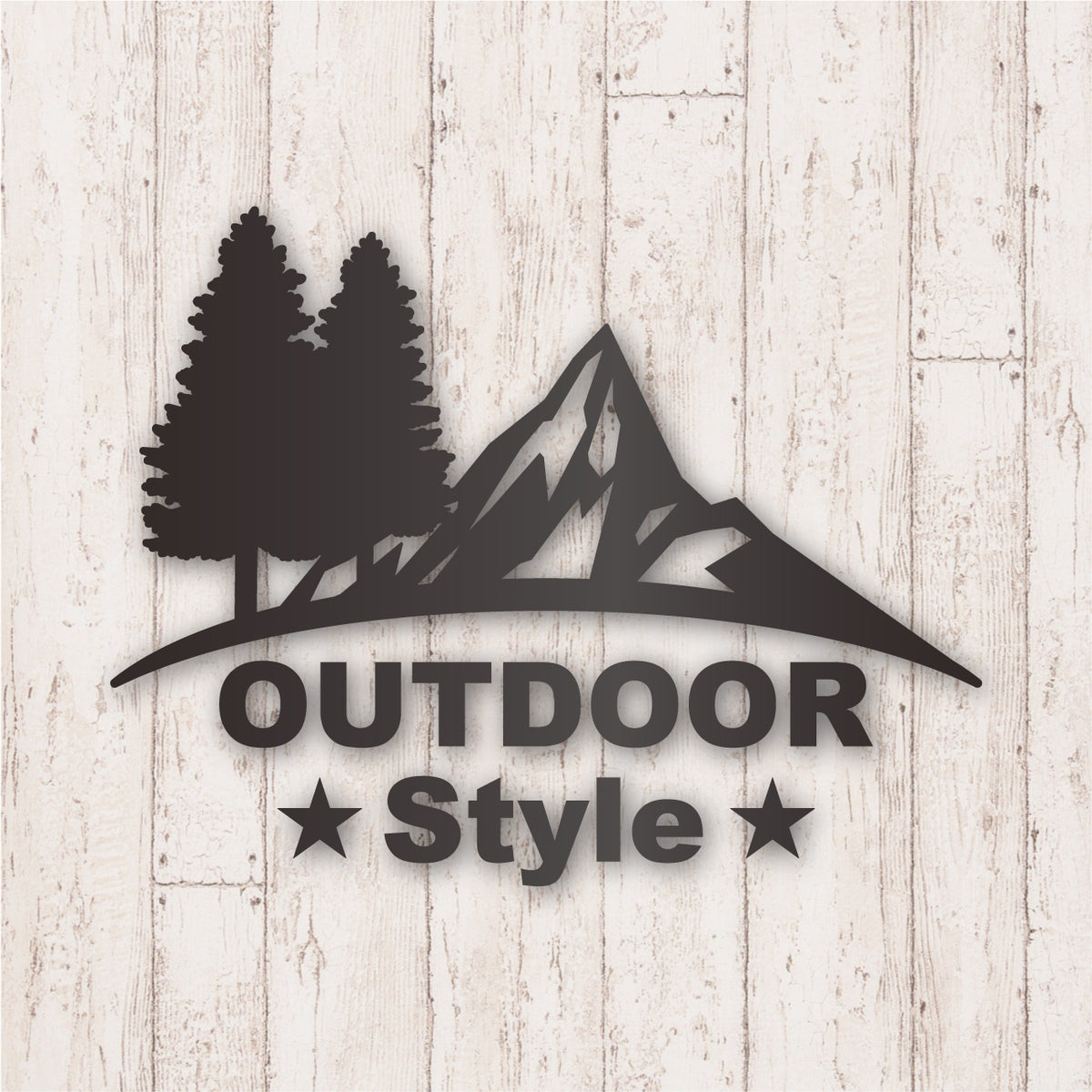アウトドア スタイル《OUTDOOR STYLE》カッティングステッカー ガンメタリック