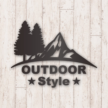 アウトドア スタイル《OUTDOOR STYLE》カッティングステッカー ガンメタリック