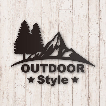 アウトドア スタイル《OUTDOOR STYLE》カッティングステッカー つや消しブラック