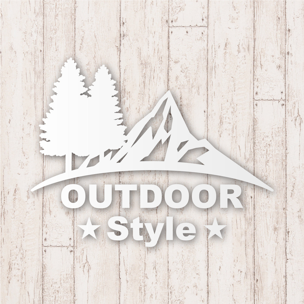 アウトドア スタイル《OUTDOOR STYLE》カッティングステッカー つや消しホワイト