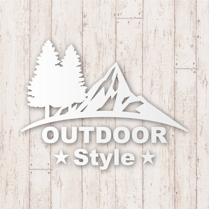 アウトドア スタイル《OUTDOOR STYLE》カッティングステッカー つや消しホワイト
