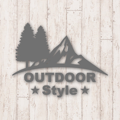 アウトドア スタイル《OUTDOOR STYLE》カッティングステッカー グレー