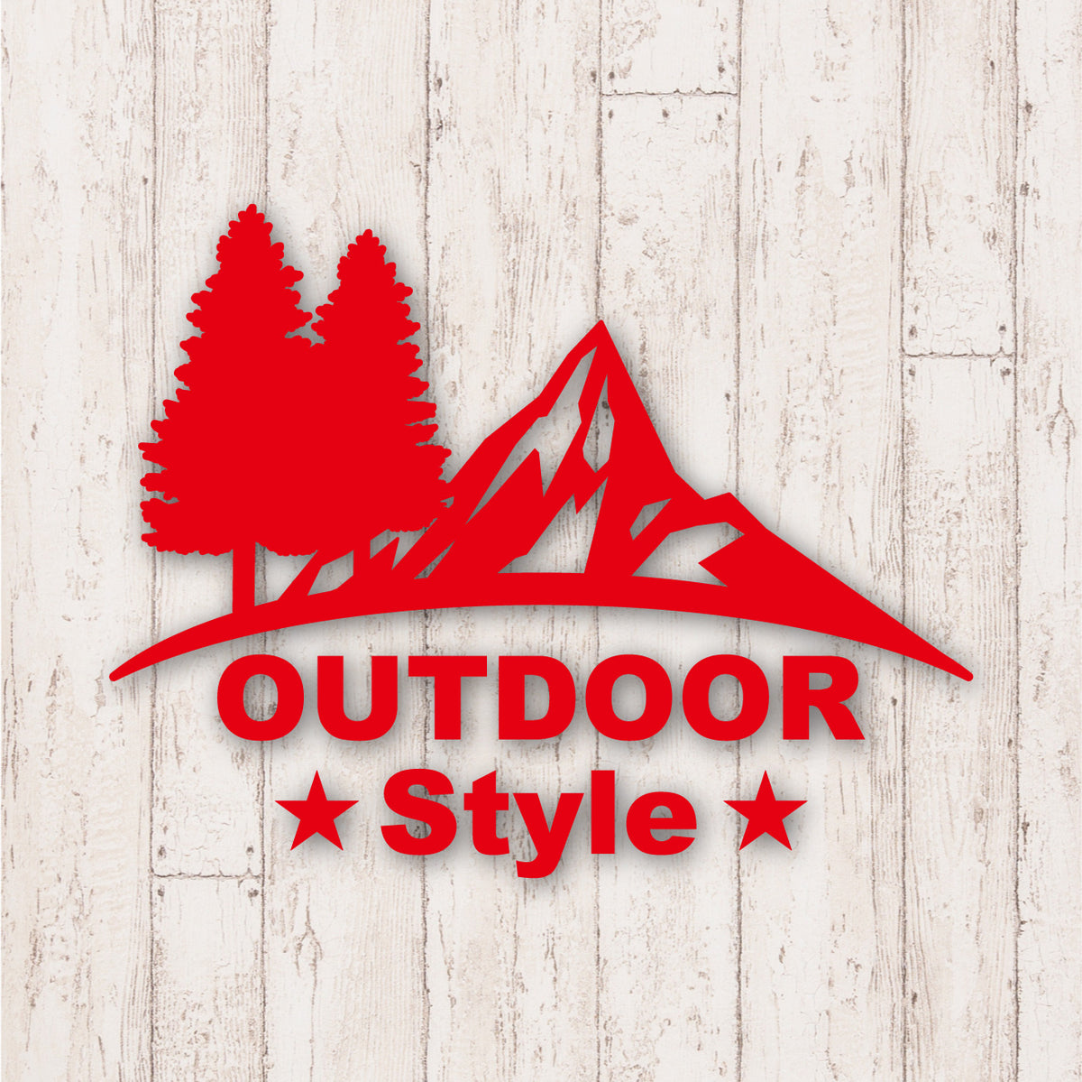 アウトドア スタイル《OUTDOOR STYLE》カッティングステッカー レッド