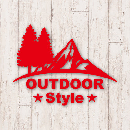 アウトドア スタイル《OUTDOOR STYLE》カッティングステッカー レッド