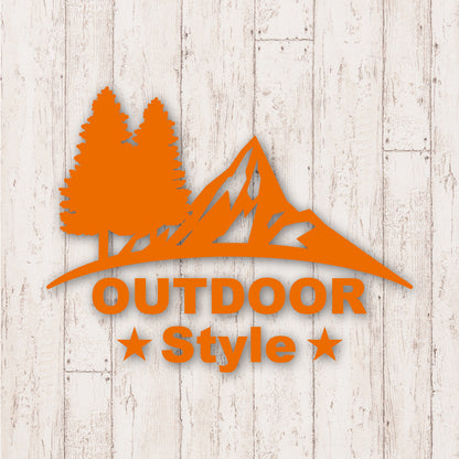 アウトドア スタイル《OUTDOOR STYLE》カッティングステッカー オレンジ