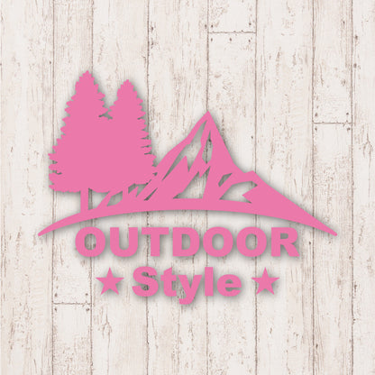 アウトドア スタイル《OUTDOOR STYLE》カッティングステッカー ピンク