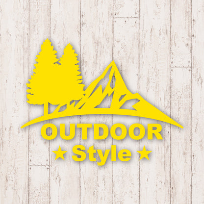 アウトドア スタイル《OUTDOOR STYLE》カッティングステッカー イエロー