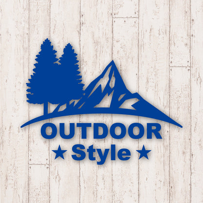アウトドア スタイル《OUTDOOR STYLE》カッティングステッカー ブルー