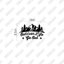 画像をギャラリービューアに読み込む, アウトドアライフ・ゴーアウト カッティングステッカー《Outodoor Life Go Out》（超防水・防滴 UVカット 屋外使用可 /C037）
