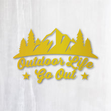 画像をギャラリービューアに読み込む, アウトドアライフ・ゴーアウト カッティングステッカー《Outodoor Life Go Out》（超防水・防滴 UVカット 屋外使用可 /C037）
