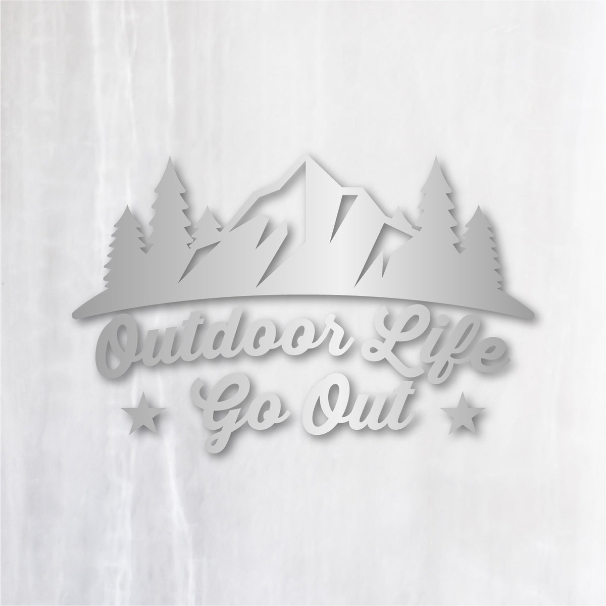 アウトドアライフ・ゴーアウト《Outdoor Life Go Out》カッティングステッカー シルバー