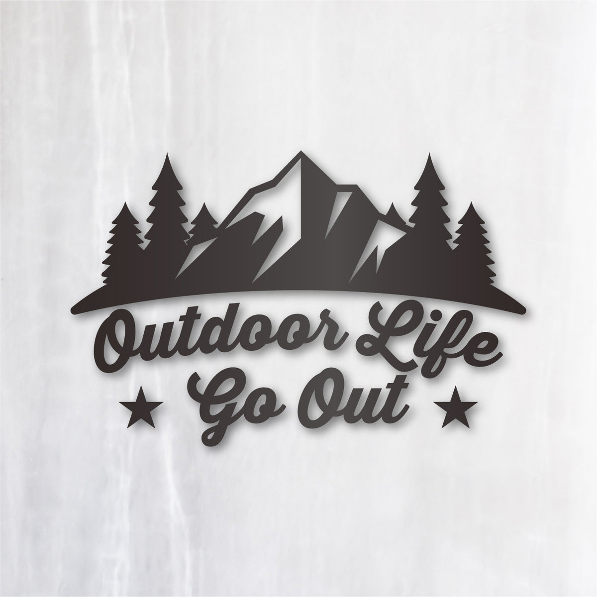 アウトドアライフ・ゴーアウト《Outdoor Life Go Out》カッティングステッカー ガンメタリック