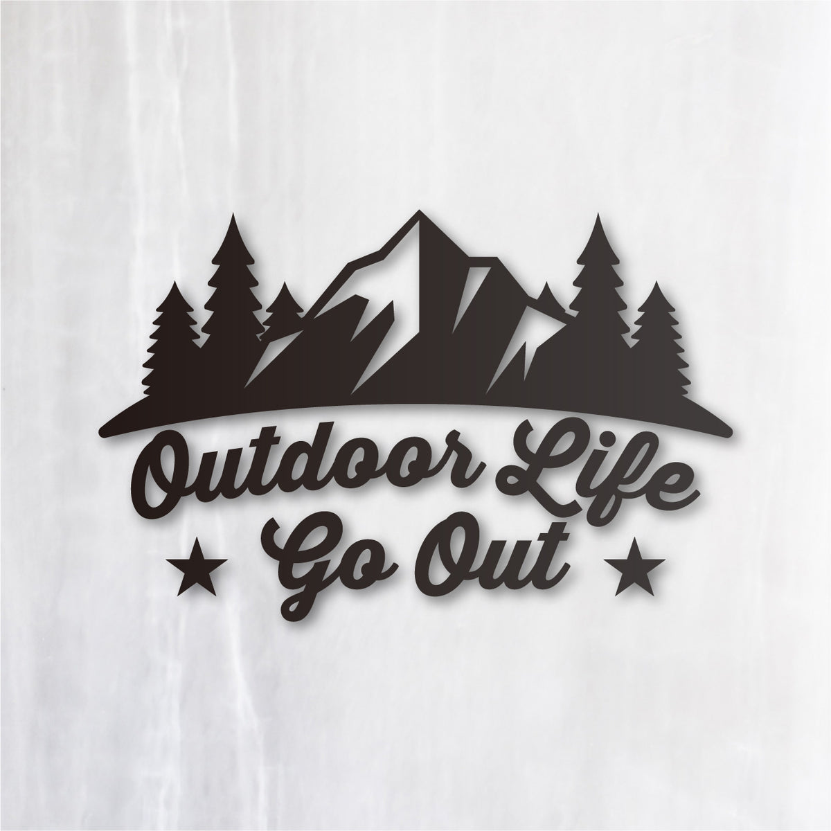 アウトドアライフ・ゴーアウト《Outdoor Life Go Out》カッティングステッカー つや消しブラック