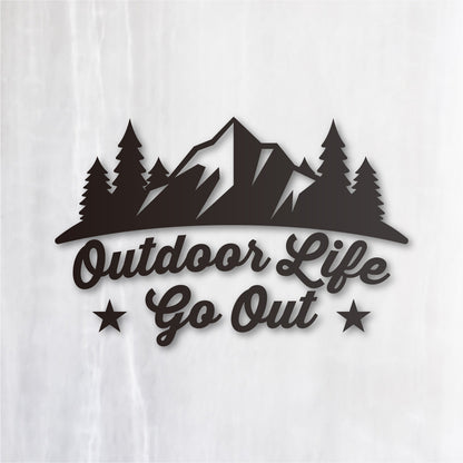 アウトドアライフ・ゴーアウト《Outdoor Life Go Out》カッティングステッカー つや消しブラック