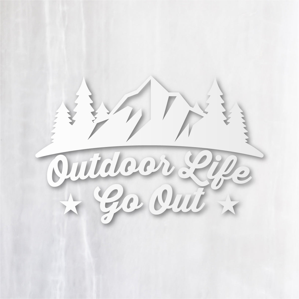 アウトドアライフ・ゴーアウト《Outdoor Life Go Out》カッティングステッカー つや消しホワイト