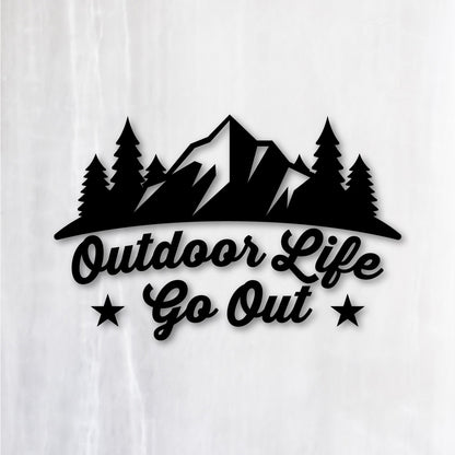 アウトドアライフ・ゴーアウト《Outdoor Life Go Out》カッティングステッカー ブラック