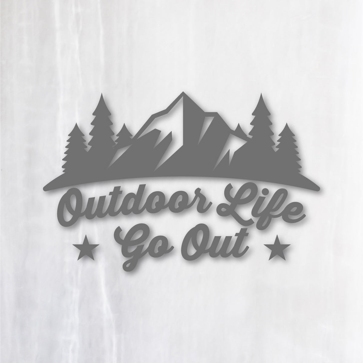 アウトドアライフ・ゴーアウト《Outdoor Life Go Out》カッティングステッカー グレー