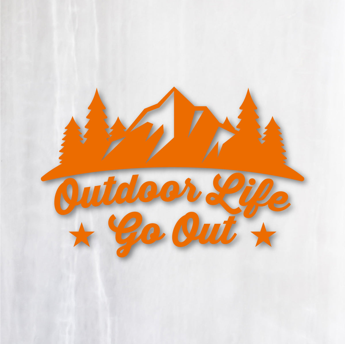 アウトドアライフ・ゴーアウト《Outdoor Life Go Out》カッティングステッカー オレンジ