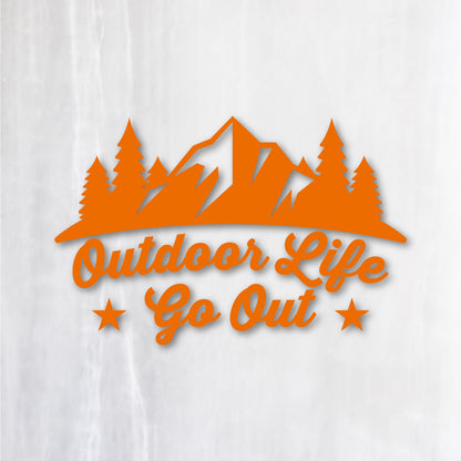 アウトドアライフ・ゴーアウト《Outdoor Life Go Out》カッティングステッカー オレンジ