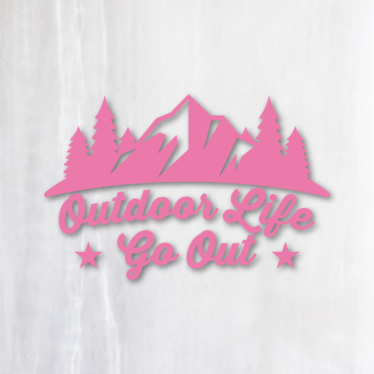 アウトドアライフ・ゴーアウト《Outdoor Life Go Out》カッティングステッカー ピンク