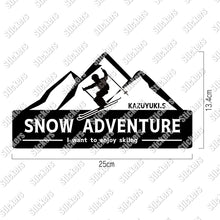 画像をギャラリービューアに読み込む, スノーアドベンチャー シールステッカー《SNOW ADVENTURE》（名入れOK 超防水・防滴 UVカット 屋外使用可 /S033）

